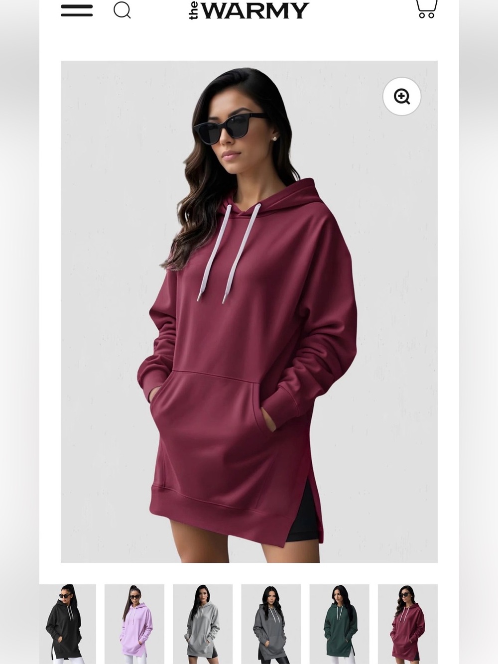 The Warmy  Plush oversized hoodie dress  in RED